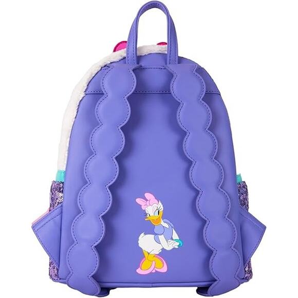 Loungefly Disney Daisy Duck Glitter Sequin Figural Mini Backpack